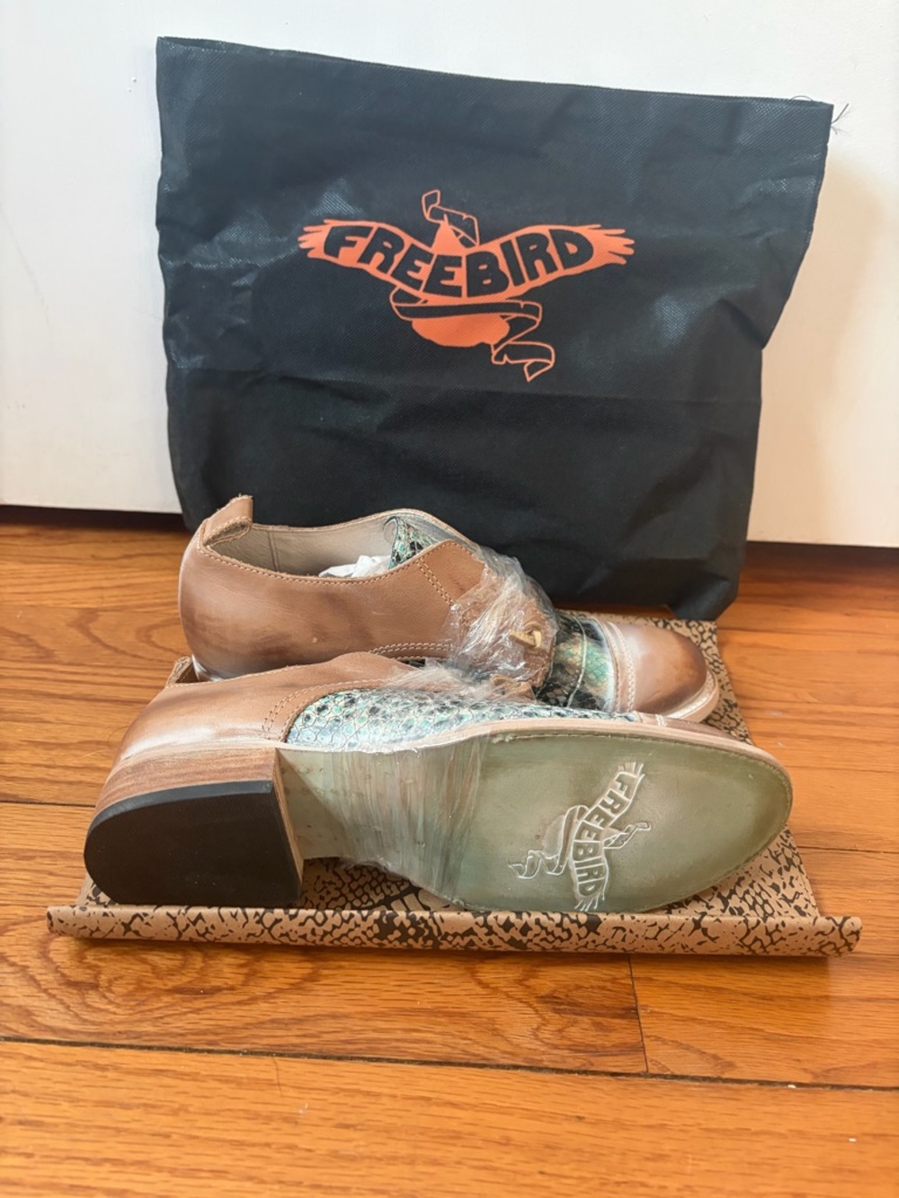 freebird Mabel Turquoise Multi & Tan Leather Loafers - Picture 5 of 6